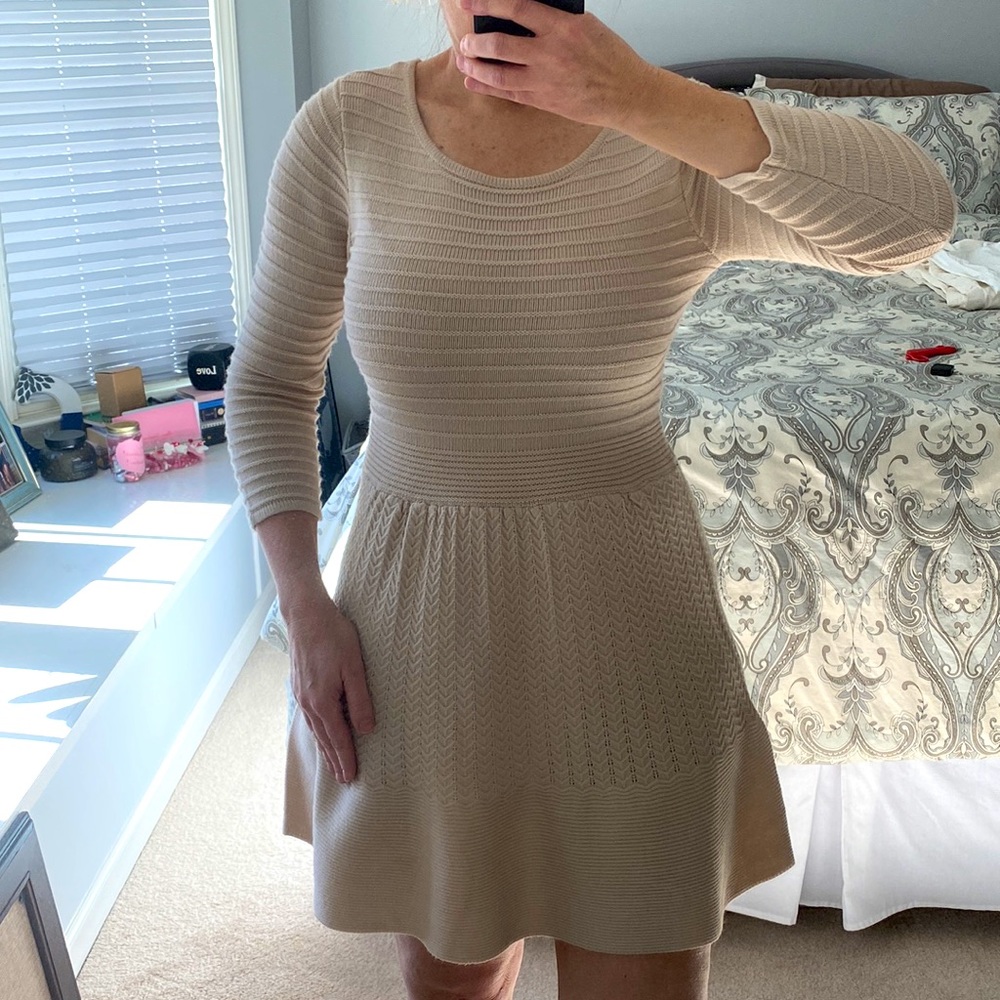 SWEATER KNIT Flare Skirt Sweater Dress - Picture 7 of 16
